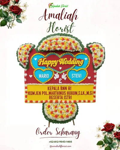 Karangan Papan Bunga Pernikahan di Tegaldowo